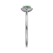 Load image into Gallery viewer, GABRIEL&amp;CO-14K White Gold Emerald and Diamond Halo Promise Ring   LR51264W45EA