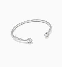 Load image into Gallery viewer, Kendra Scott-Arden Silver Cuff Bracelet in White Crystal 9608802360