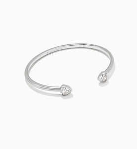 Kendra Scott-Arden Silver Cuff Bracelet in White Crystal 9608802360