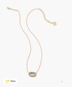 KENDRA SCOTT Elisa Gold Pendant Necklace in Yellow Watercolor Illusion # 9608803560