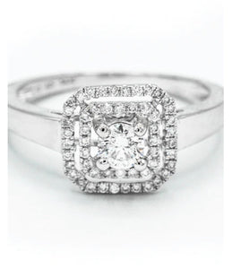 Diamond Ring-14k WG Halo Ring 101-02248