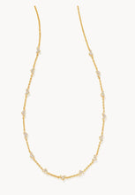 Load image into Gallery viewer, Kendra Scott-Haven Gold Metal Crystal Heart Strand Necklace in White Crystal 9608803060