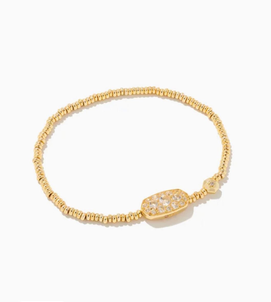 Kendra Scott-Grayson Gold Crystal Stretch Bracelet in White Crystal 9608802928