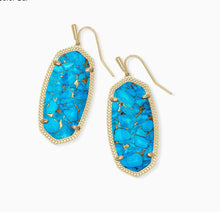 Load image into Gallery viewer, KENDRA SCOTT-Elle Gold Drop Earrings in Bronze Veined Turquoise Magnesite 4217714787