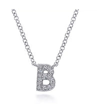 Load image into Gallery viewer, GABRIEL&amp;Co- 14K WG Diamond Initial Pendant Necklace NK4577B-W45JJ