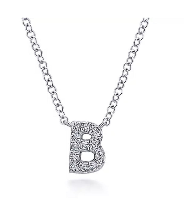 GABRIEL&Co- 14K WG Diamond Initial Pendant Necklace NK4577B-W45JJ