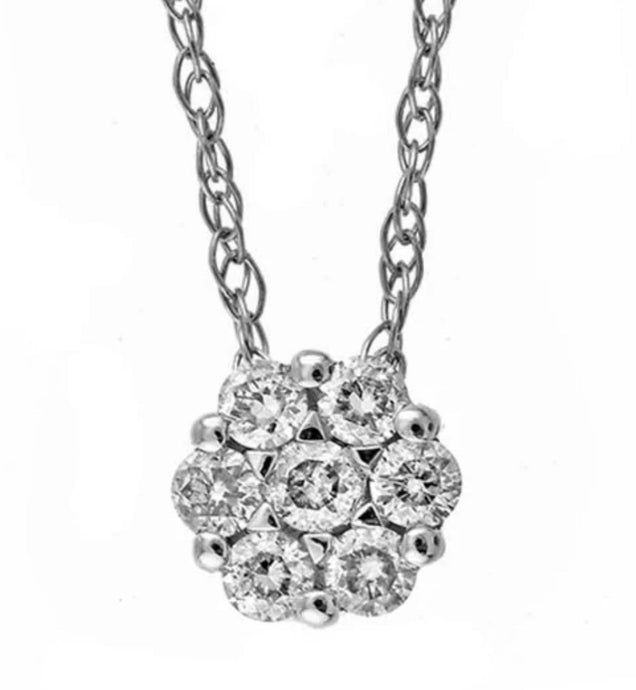 14K WG Diamond Pendant Necklace PD32725-4WH