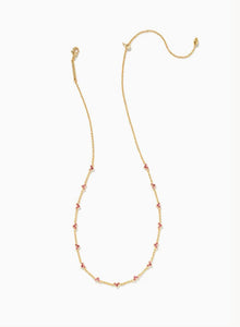 Kendra Scott-Haven Gold Metal Crystal Heart Strand Necklace in