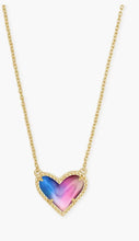 Load image into Gallery viewer, Kendra Scott-Ari Heart Gold Metal Pendant Necklace in Watercolor Illusion 4217708508