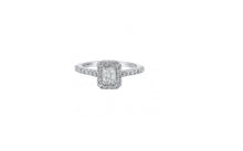 Load image into Gallery viewer, 14K WG TRU REFLECTION  ENGAGEMENT RING DIAMOND EM CTR .38 RD .33 RG72536-WB