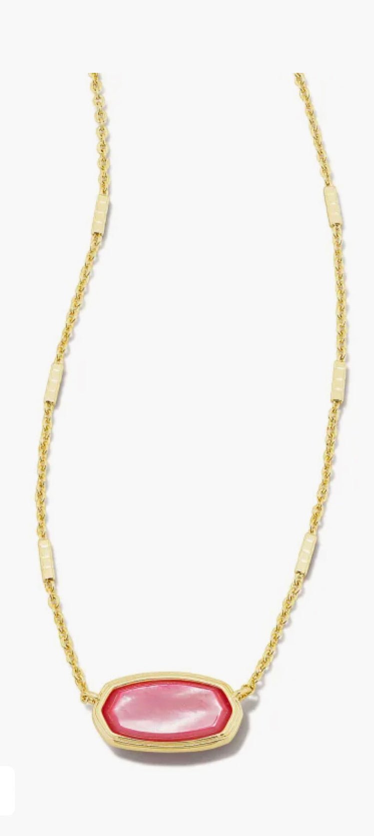 Kendra Scott-Framed Elisa Gold Metal Short Pendant Necklace in Peony Mother-of-Pearl 9608803390