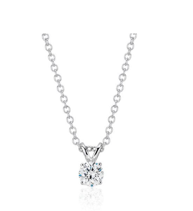 14K WG Diamond .50Ctw Solitarie Pendant PD10513/50-4WF