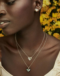 Kendra Scott-Ari Heart Gold Metal Stud Earrings in Dichroic Glass 4217706877