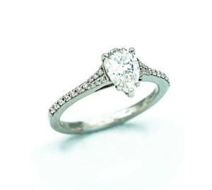 Simon G Diamond Ring 18k WG Pear Shape Ring Ref. 101-04611