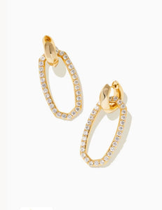 Kendra Scott-Danielle Gold Metal Convertible Link Earrings in White Crystal 9608803008